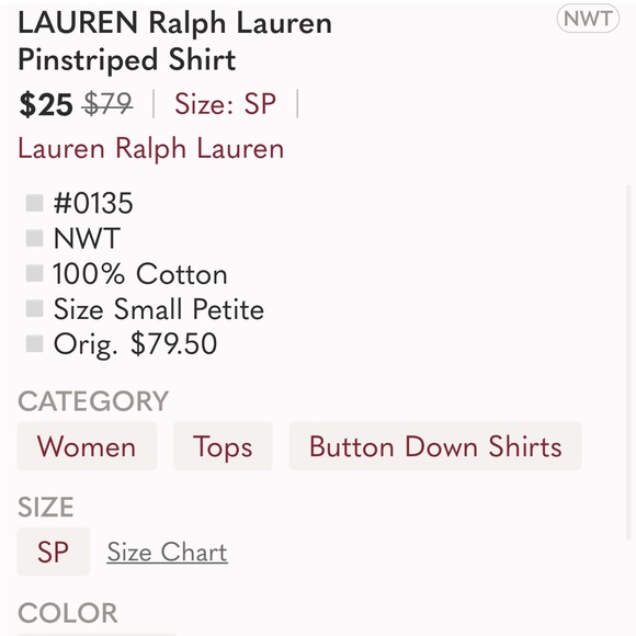 Ralph Lauren Purple Stripe Button Down Shirt - Picture 5 of 5